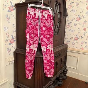 EARTHBOUND Red & White Elephant Print Pants